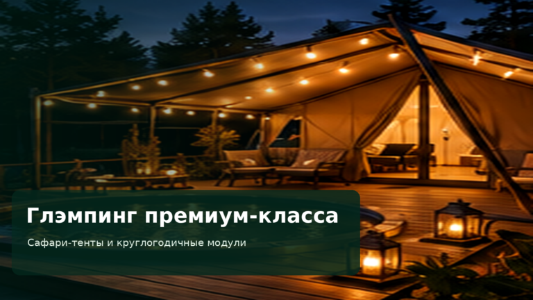 Глэмпинг премиум-класса с сафари-тентами и круглогодичными модулями: вложения, требования и окупаемость
