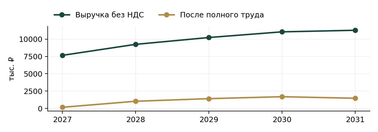 Выручка и результат после полного труда: Мастерская упаковочных ложементов