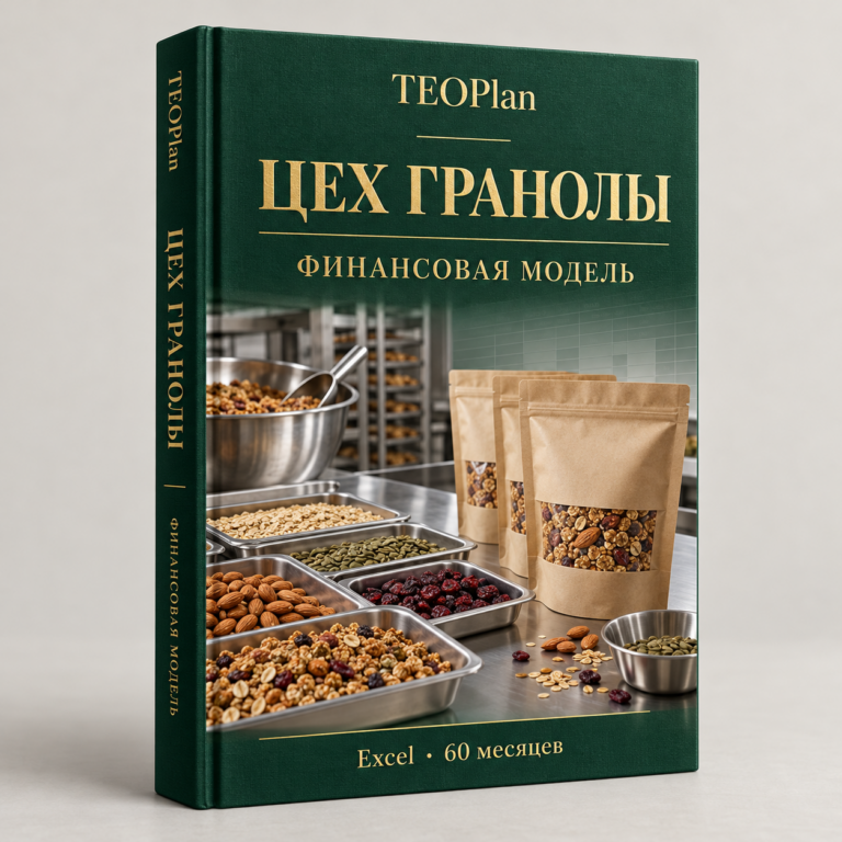 Цех гранолы в пакетах 250 г — финансовая модель Excel
