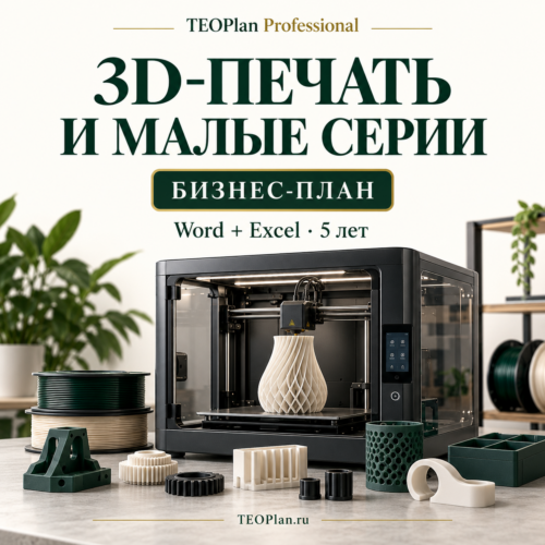 Бизнес-план 3D-печати и производства малых серий с финансовой моделью