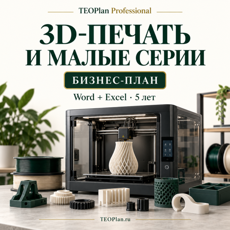 Бизнес-план 3D-печати и производства малых серий с финансовой моделью