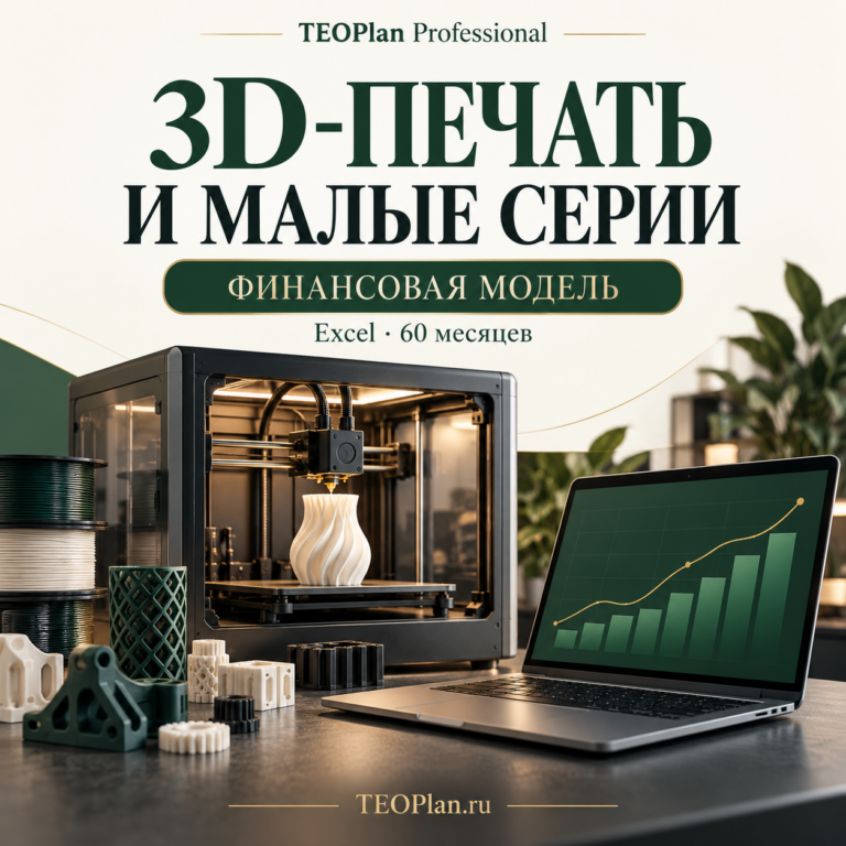 Финансовая модель 3D-печати и производства малых серий в Excel