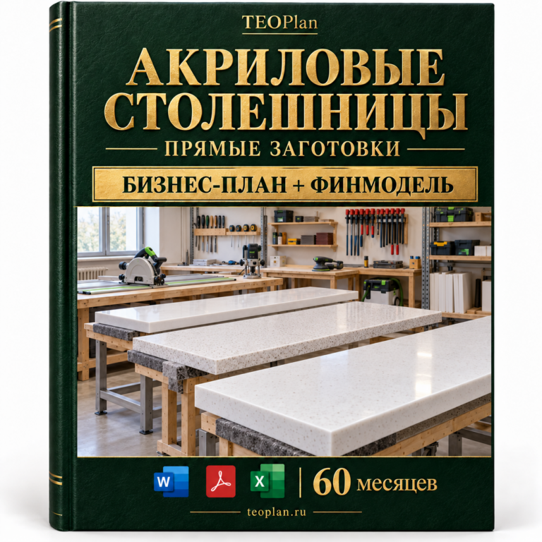 Изготовление прямых столешниц из акрилового камня — бизнес-план и финансовая модель
