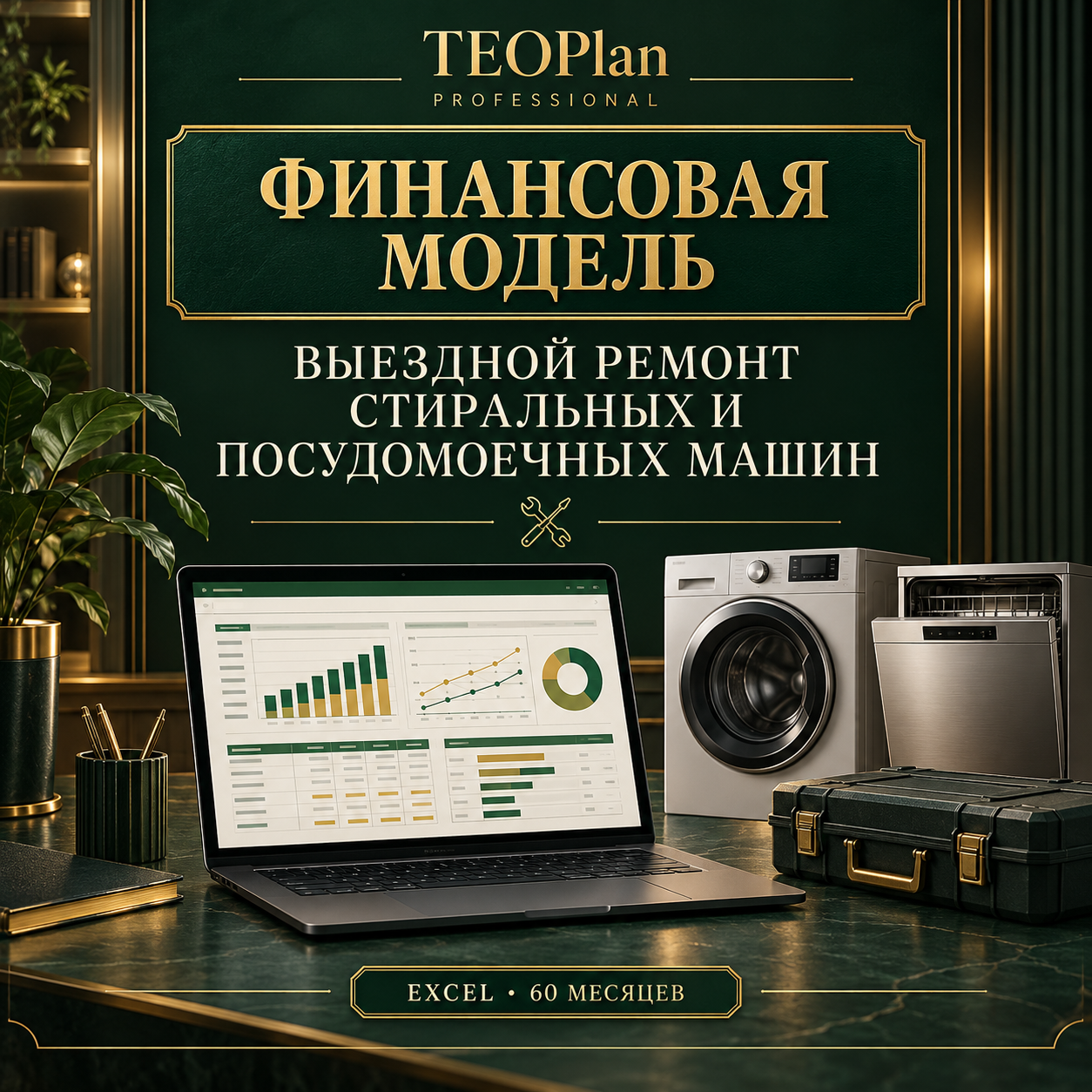 Финансовая модель выездного ремонта стиральных и посудомоечных машин в Excel — TEOPlan