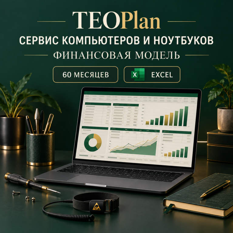 Финансовая модель сервиса компьютеров и ноутбуков в Excel