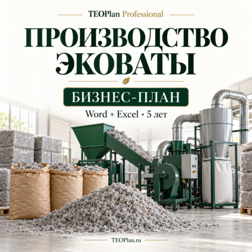 Бизнес-план производства эковаты и финансовая модель Excel на пять лет