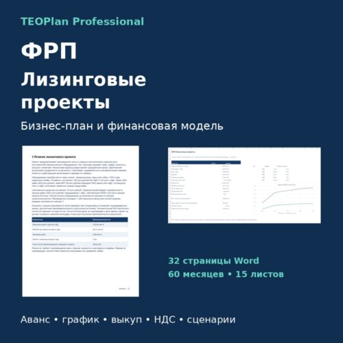 ФРП «Лизинговые проекты» — бизнес-план и финансовая модель
