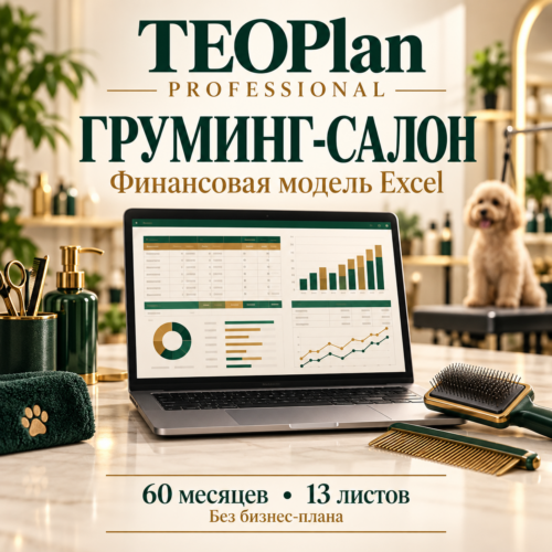 Финансовая модель груминг-салона Excel на 60 месяцев, 13 листов — TEOPlan