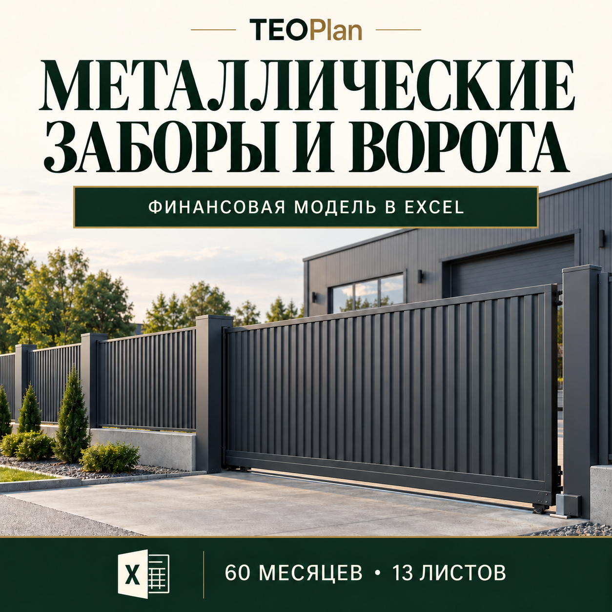 Финансовая модель производства металлических заборов и ворот — Excel TEOPlan