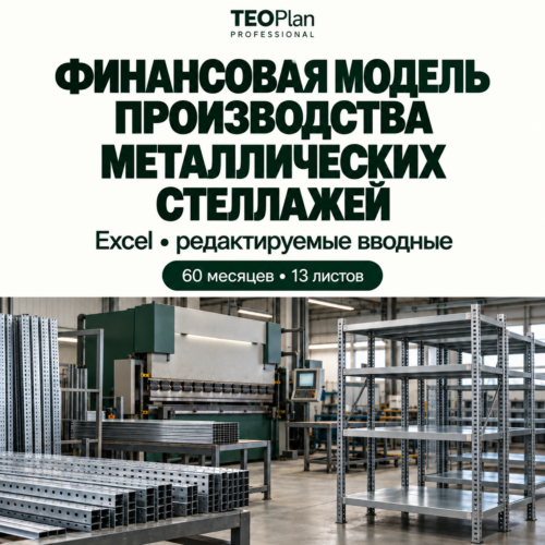 Финансовая модель производства металлических стеллажей — Excel на 60 месяцев