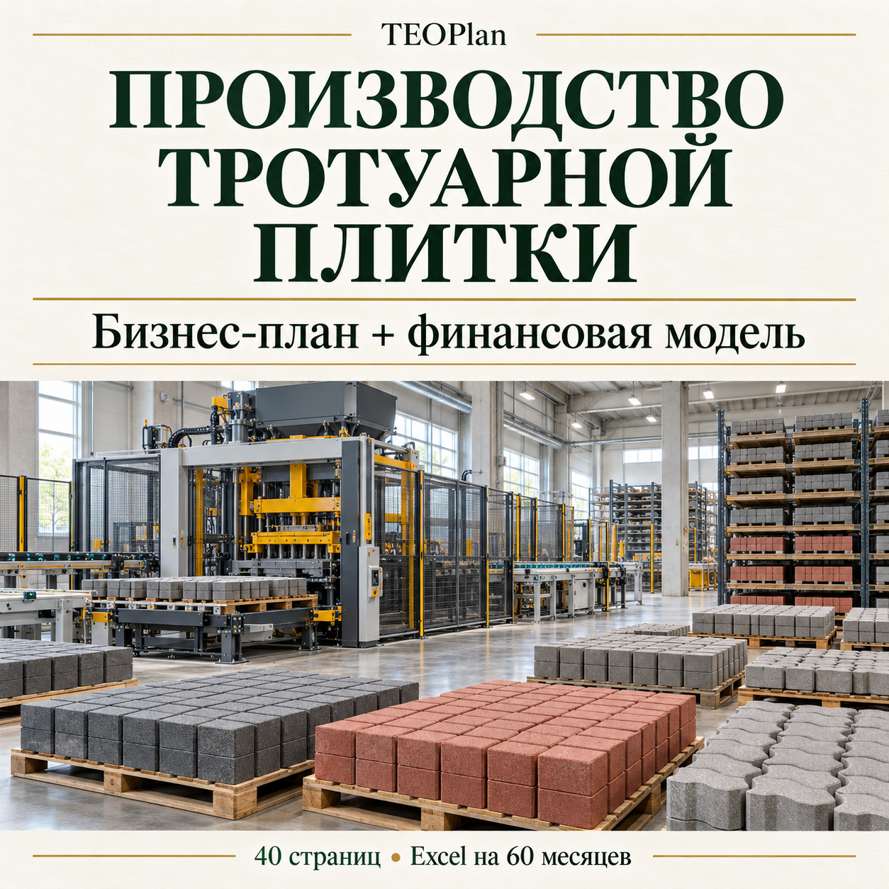 Производство тротуарной плитки — бизнес-план и финансовая модель TEOPlan