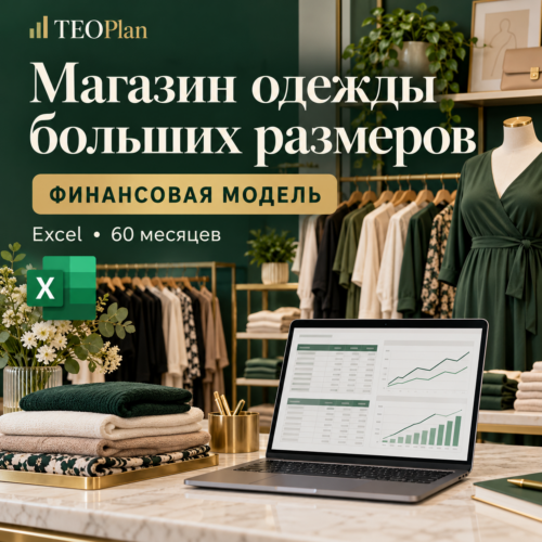 Финансовая модель Excel магазина одежды больших размеров