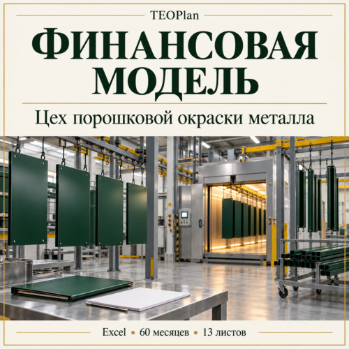Финансовая модель цеха порошковой окраски металла в Excel TEOPlan