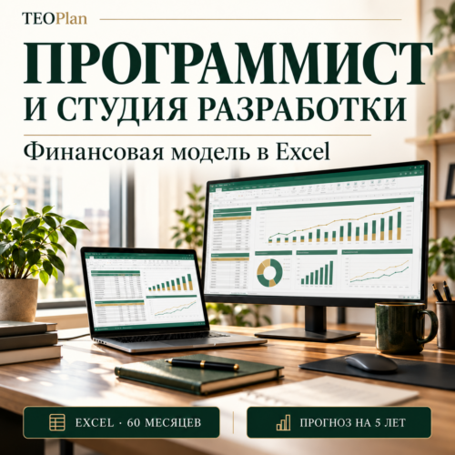 Финансовая модель программиста и студии разработки в Excel на 60 месяцев